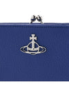 Grain Leather Frame Half Wallet Blue - VIVIENNE WESTWOOD - BALAAN 7