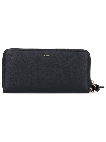 Alphabet Charm Grain Leather Long Wallet Black - CHLOE - BALAAN 2