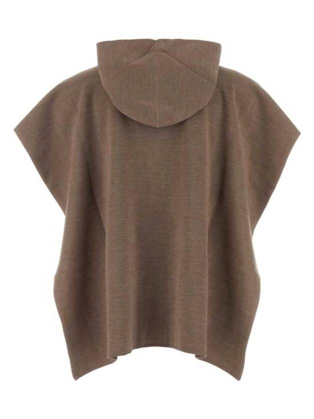 Wool Poncho Dove Grey - FENDI - BALAAN 3