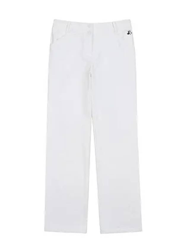 Women s double weave semi bootcut 10 pants 5004LXWN IVORY - BLACK&WHITE - BALAAN 2