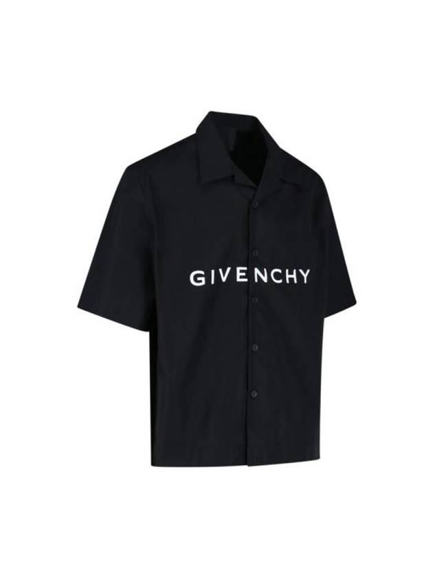 Poplin Hawaiian Short Sleeve Shirt Black - GIVENCHY - BALAAN 3