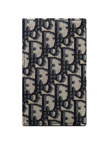 Oblique Jacquard Card Wallet Beige Black - DIOR - BALAAN 1