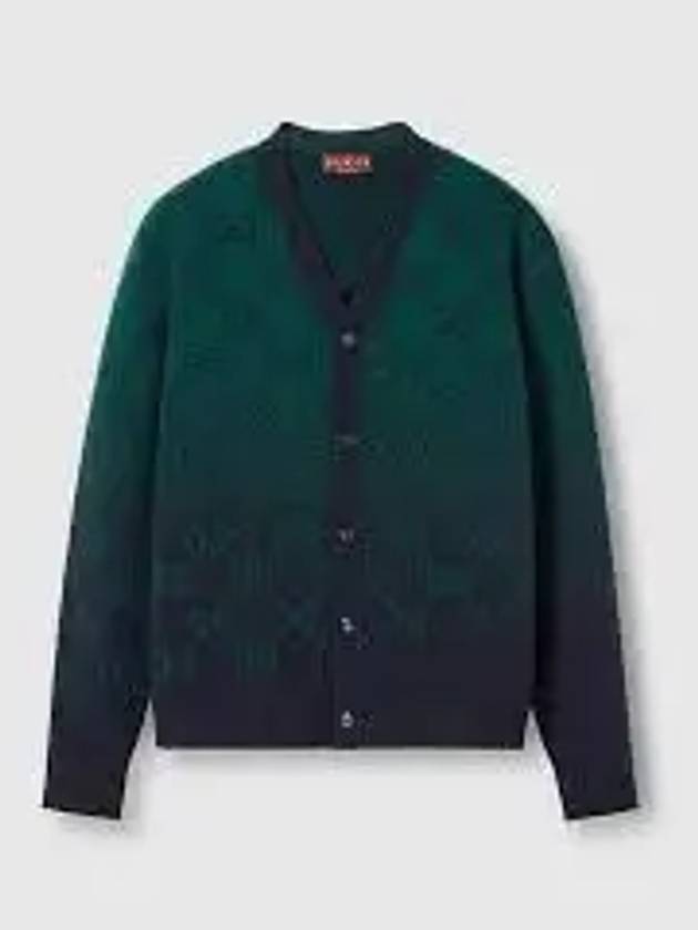 GG Degradé Wool Jacquard Cardigan Dark Green - GUCCI - BALAAN 2