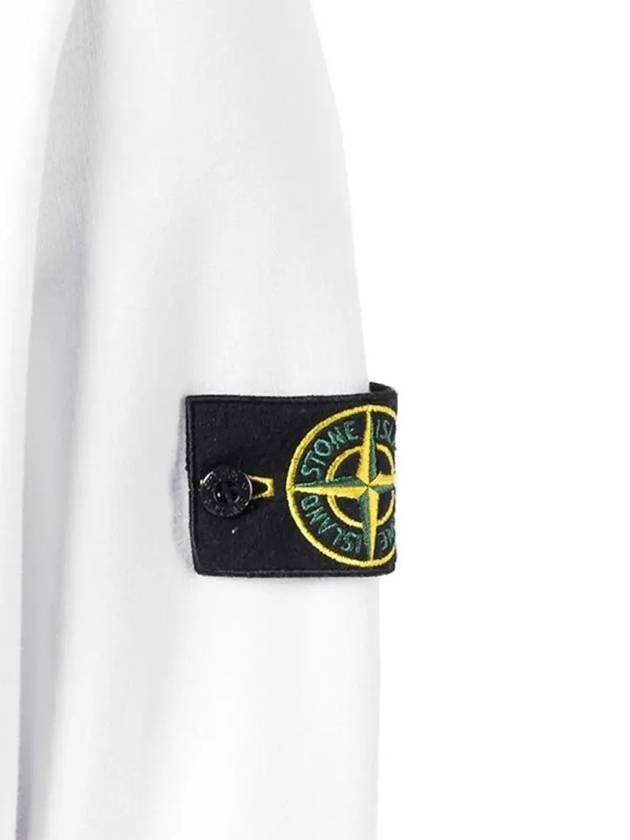 Wappen Patch Brushed Cotton Fleece Hoodie White - STONE ISLAND - BALAAN 5