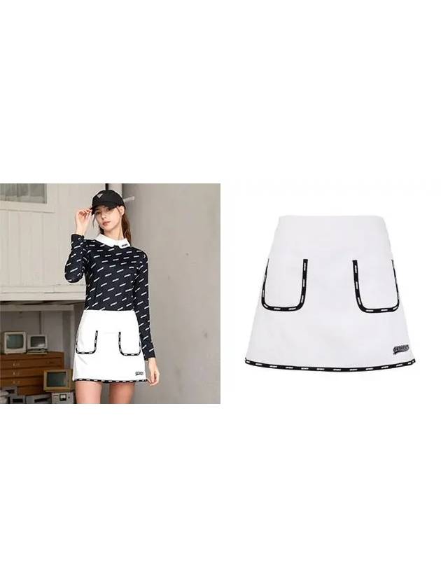 Golf Tennis Women s Outpocket A Line Skirt White - AVAVE - BALAAN 3