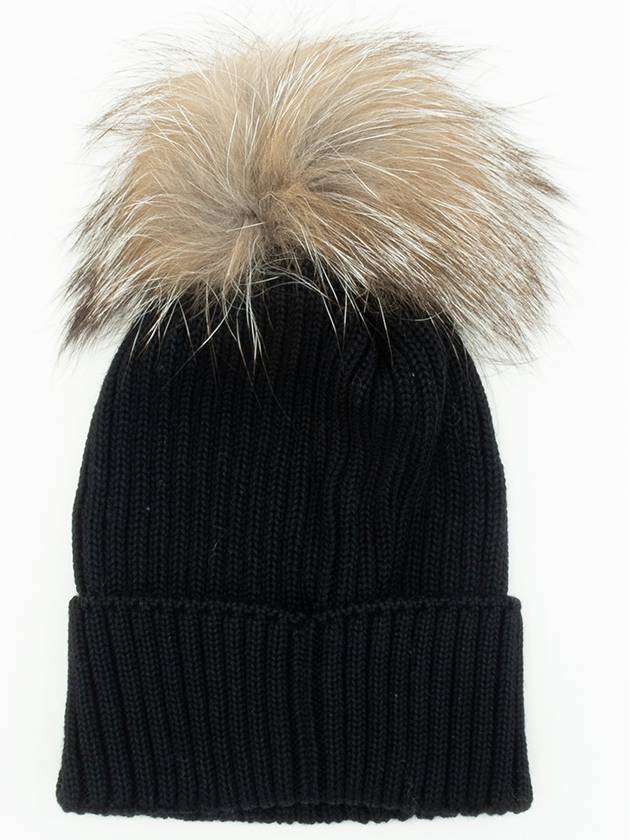 Kids Beretto Fur Hat Beanie Black H29543B00028 04S01999 - MONCLER - BALAAN 2