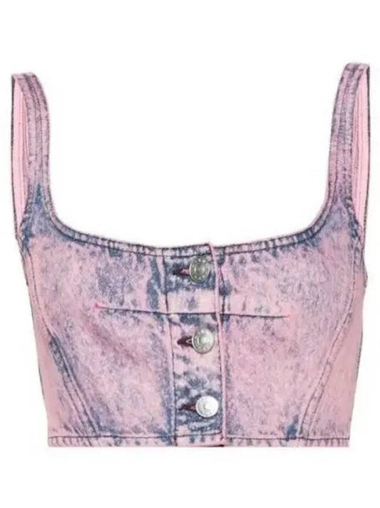 Bleached Denim Cropped Sleeveless Purple - MARNI - BALAAN 2