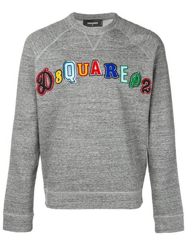 Embroidered Logo Patch Sweatshirt Grey - DSQUARED2 - BALAAN 1