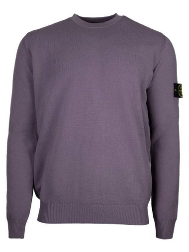 Stretch Wool Crewneck Knit Top Purple - STONE ISLAND - BALAAN 1