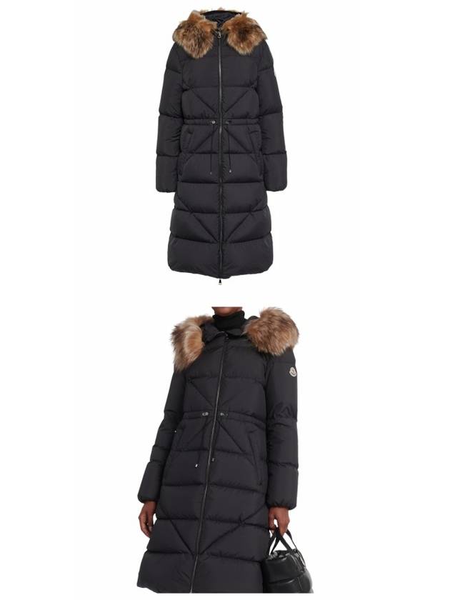 Busard Long Hooded Fur Down Padding Black - MONCLER - BALAAN 5