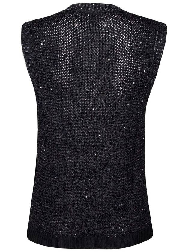 Sequin knit sleeveless black - GOLDEN GOOSE - BALAAN 3