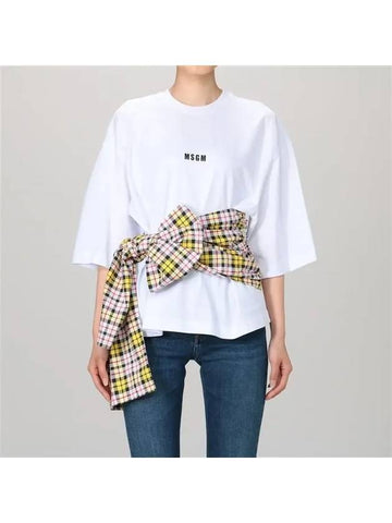 18FW Logo Check Knot TShirt 2541MDM108 184798 01 - MSGM - BALAAN 1