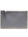 Rockstud Clutch Bag Grey - VALENTINO - BALAAN 2