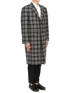 Men's Prince Of Wales Lambswool Single Coat Medium Grey - THOM BROWNE - BALAAN 5