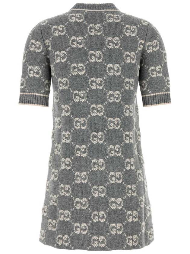 GG Wool Bouclé Jacquard Short Dress Grey - GUCCI - BALAAN 3