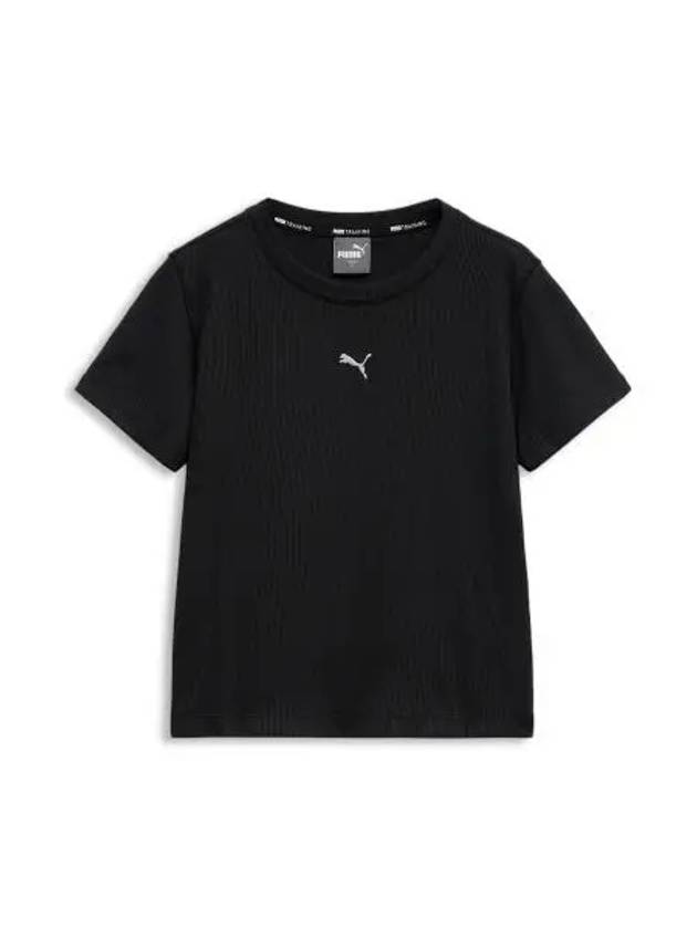 Bias cut rib knit short sleeve t shirt black 940637 01 - PUMA - BALAAN 1