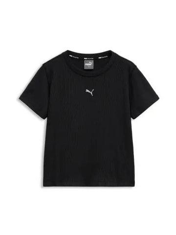 Bias cut rib knit short sleeve t shirt black 940637 01 - PUMA - BALAAN 1