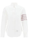 4 Bar Striped Cotton Long Sleeve Shirt White - THOM BROWNE - BALAAN 2