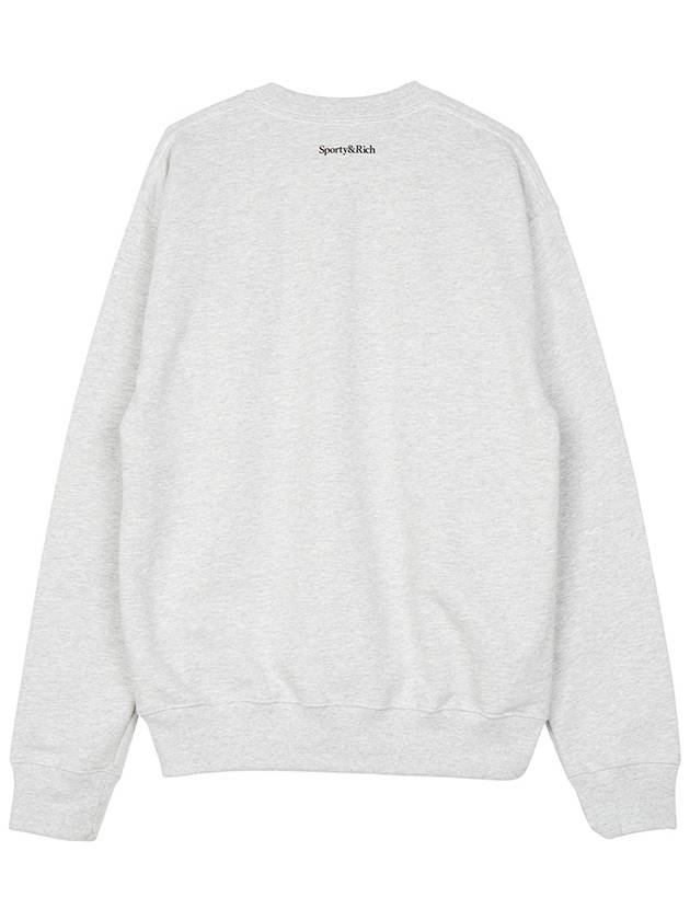 Wellness Club Flock Crew Neck Cotton Sweatshirt Light Grey - SPORTY & RICH - BALAAN 3