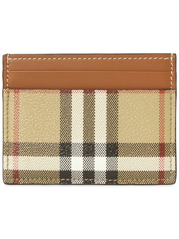 Check Print Leather Card Holder Beige - BURBERRY - BALAAN 2