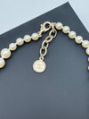 Necklace Metal Glass Pearls Resin & Gold Pearly White Crystal - CHANEL - BALAAN 7