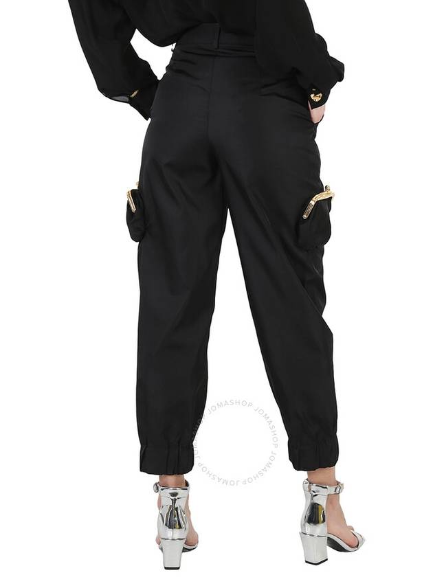 Women s Straight Pants Moschino Ladies Black Coin Purse Pocket Cargo Trousers Brand Size 38 US 4 - MOSCHINO - BALAAN 4