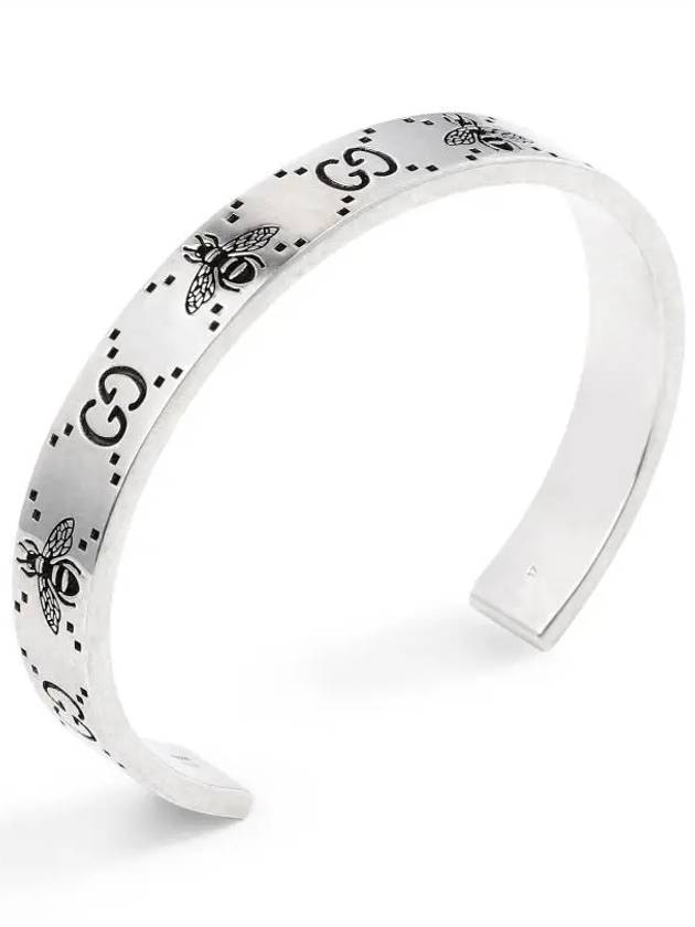 GG Sterling Engraved Bee Cuff Bracelet Silver YBA728296001 - GUCCI - BALAAN 4