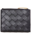 Intrecciato Small Leather Half Wallet Black - BOTTEGA VENETA - BALAAN 4