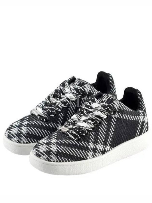 Check Knit Box Low Top Sneakers Black - BURBERRY - BALAAN 2