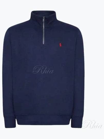 Red Embroidery Zipper High Neck Fleece Sweatshirt Navy - POLO RALPH LAUREN - BALAAN 2