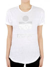 Women's Etoile Coldy Linen Short Sleeve White Silver TS0004FA A1N10E 20WH - ISABEL MARANT - BALAAN 2