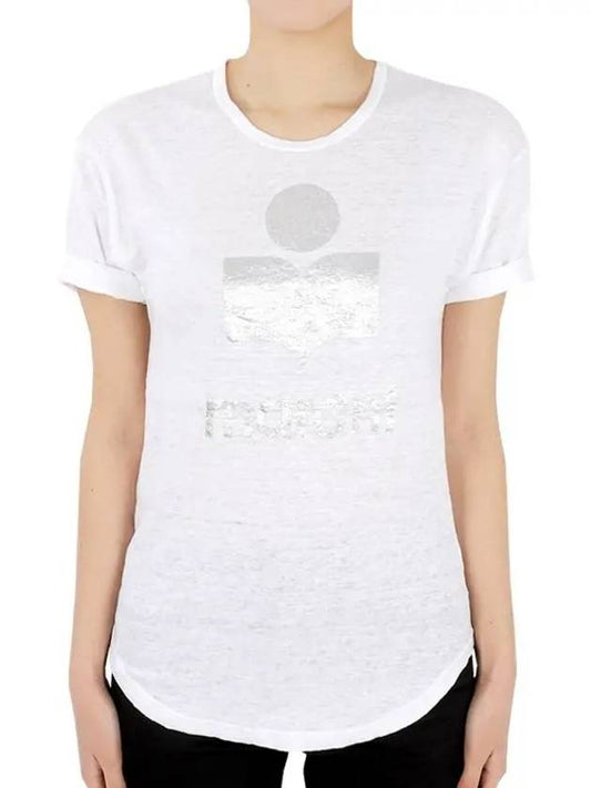 Women's Etoile Coldy Linen Short Sleeve White Silver TS0004FA A1N10E 20WH - ISABEL MARANT - BALAAN 2