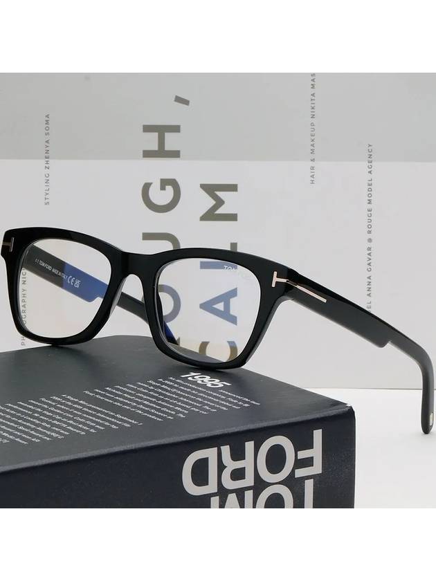 Blue light blocking glasses frame TF5886B 001 square horn rim black - TOM FORD - BALAAN 2