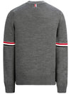 Stripe Armband Merino Wool Cardigan Grey - THOM BROWNE - BALAAN 4