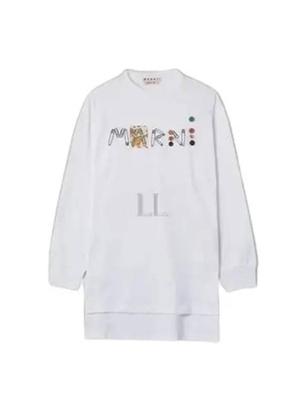 Logo Long Sleeve T-Shirt Lily White - MARNI - BALAAN 2