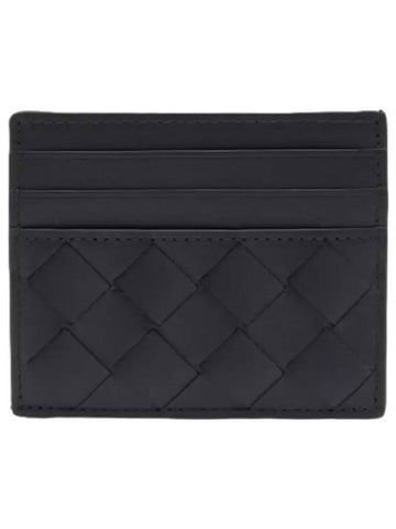 Intrecciato Card Case Midnight Blue Wallet - BOTTEGA VENETA - BALAAN 1