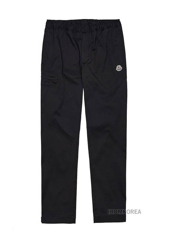 Logo embroidered straight pants black - MONCLER - BALAAN 2