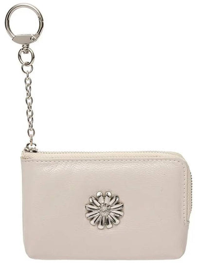 Daisy keyring coin zipper card wallet pouch warm gray - LE MASQUE - BALAAN 2