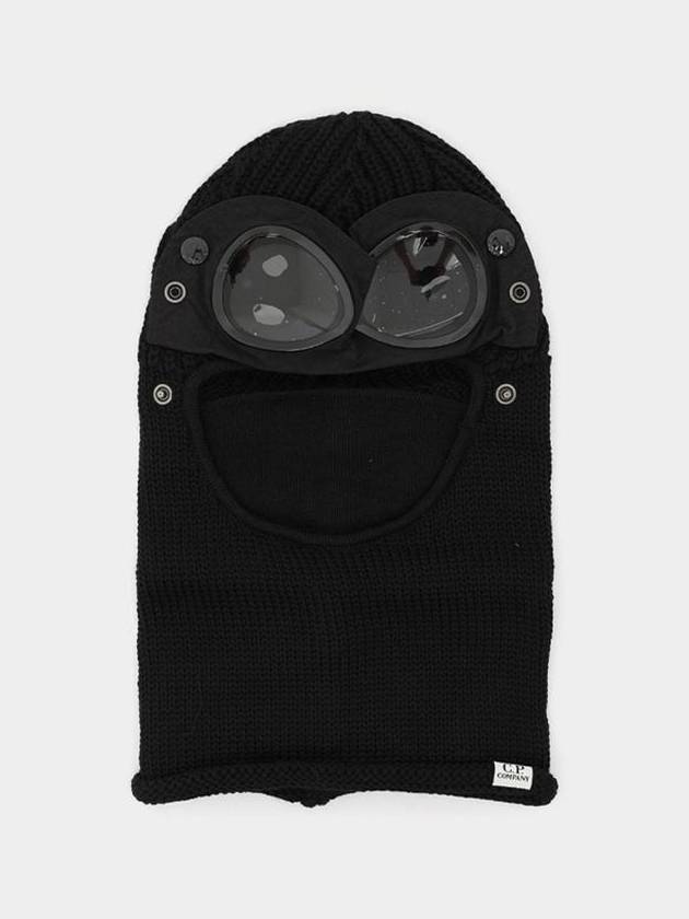 Extra Fine Merino Wool Goggle Balaclava Black - CP COMPANY - BALAAN 4