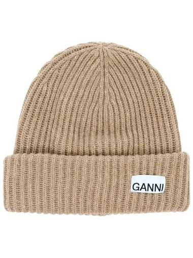 Logo Patch Knit Beanie Starfish - GANNI - BALAAN 1