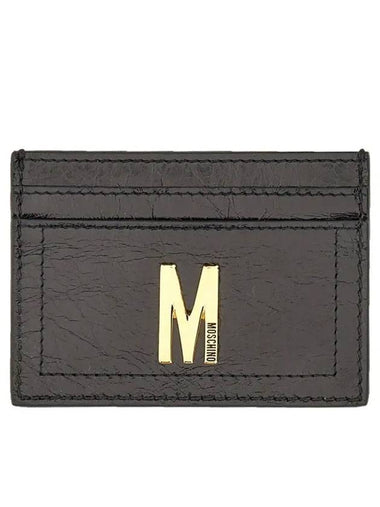 gold logo card wallet black - MOSCHINO - BALAAN 1