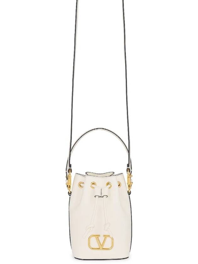 V Logo Signature Nappa Leather Bucket Bag Ivory - VALENTINO - BALAAN 7