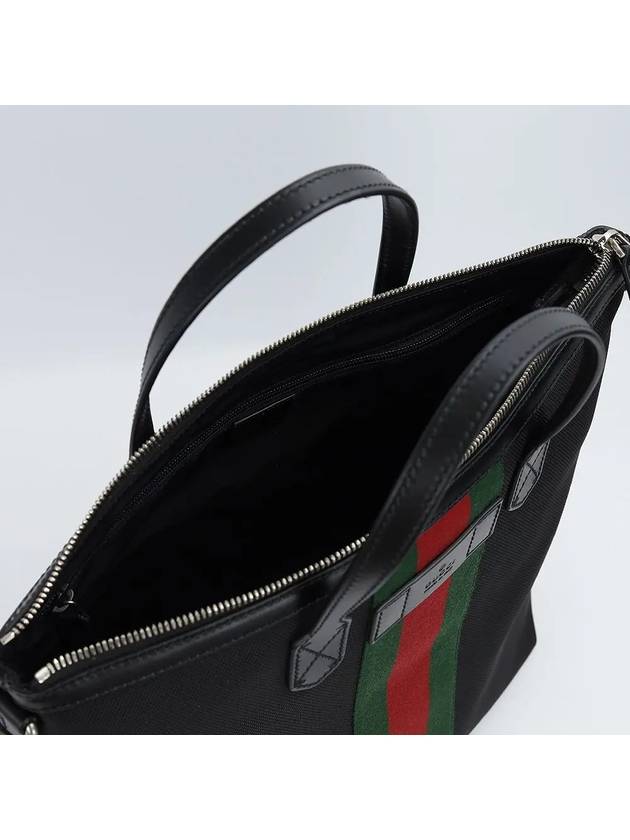 Stripe Two Way Tote Bag Black - GUCCI - BALAAN 6