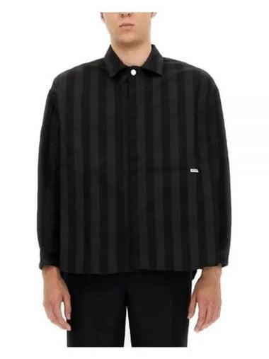 Striped Shirt Jacket Black MRTWWSHR005 WVN006 - SUNNEI - BALAAN 1