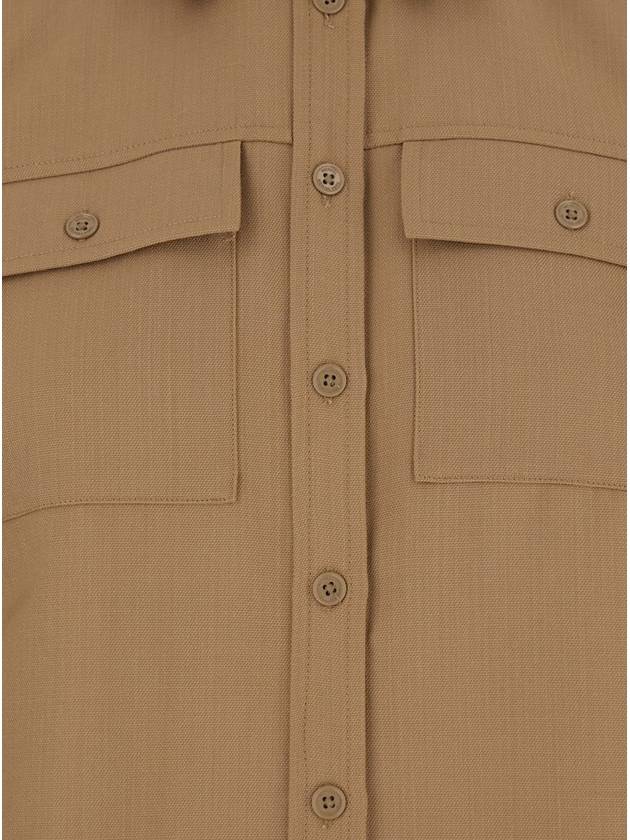 Beige Shirt With Patch Pockets On The Chest In Virgin Wool Blend Woman - MICHAEL KORS - BALAAN 3