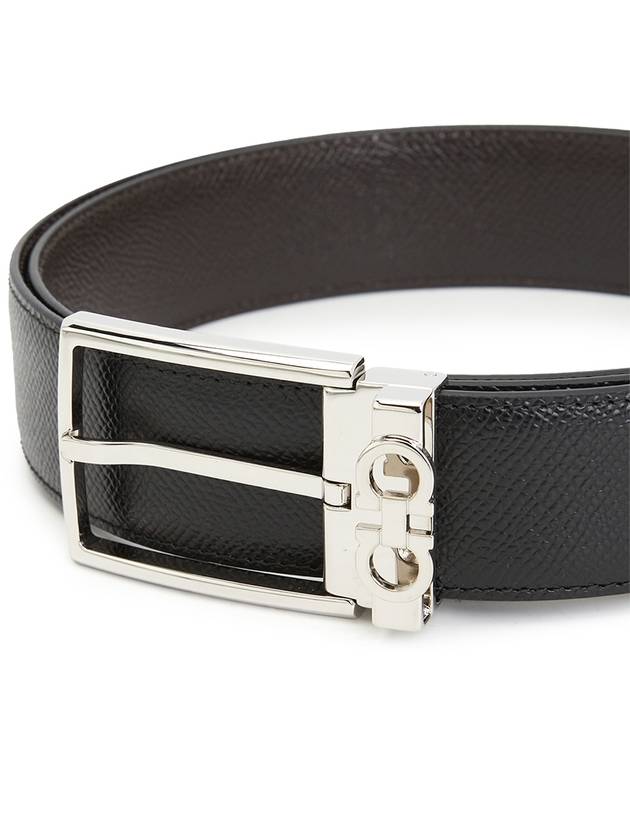 Gancini Reversible Adjustable Leather Belt Dark Brown - SALVATORE FERRAGAMO - BALAAN 7