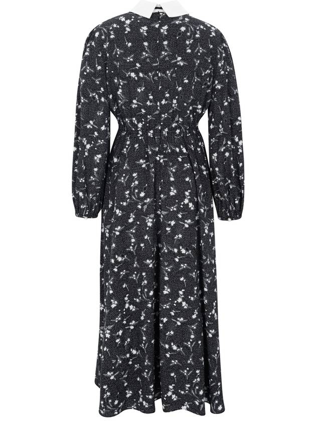 White Collar Floral Maxi Long Dress Black - NARU KANG - BALAAN 3