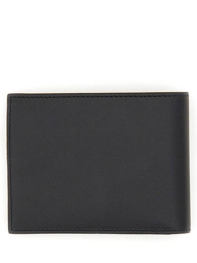 Men's Logo Signature Stripe Leather Half Wallet Black - PAUL SMITH - BALAAN 3