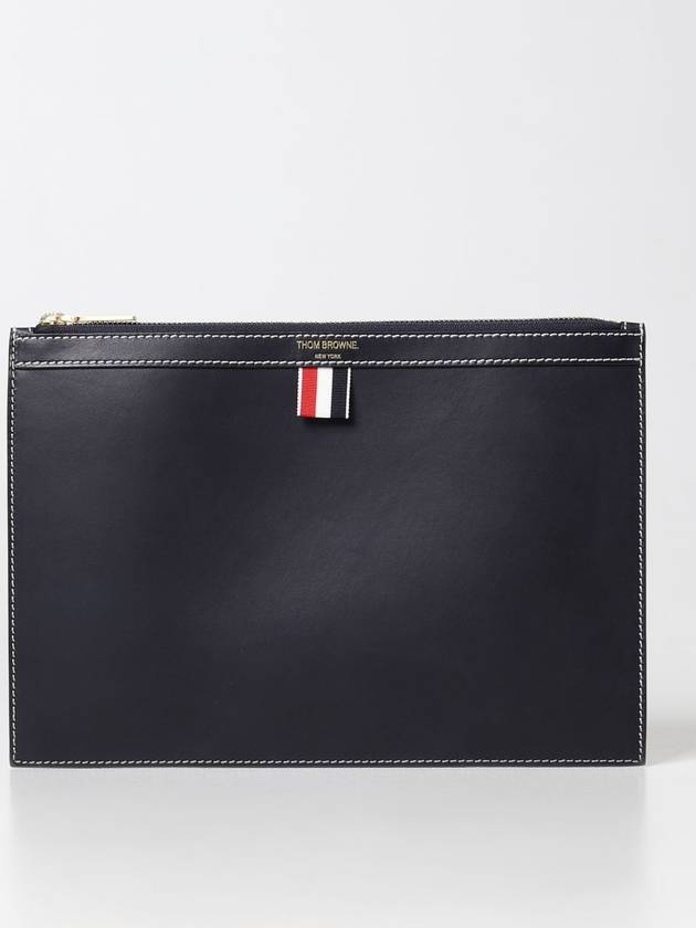 4 Bar Tab Document Clutch Bag Navy - THOM BROWNE - BALAAN 2