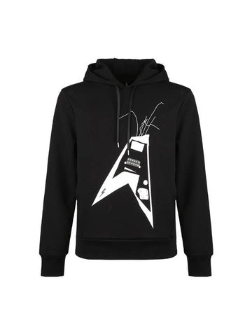 Men's World Tour Guitar Black Hoodie - NEIL BARRETT - BALAAN 1